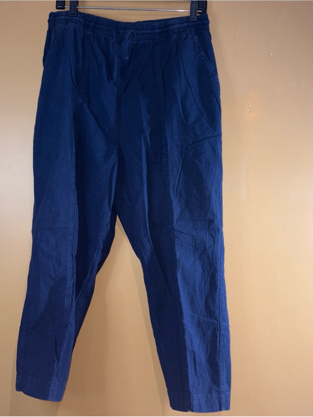 HC815 GFC Trading Company Blue Tie Waist Pants, Elastic Waist Size Large
